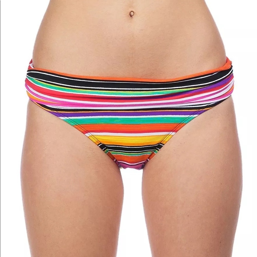 New Ralph Lauren sunset stripes bottom swim bikini red blue yellow Orange 12